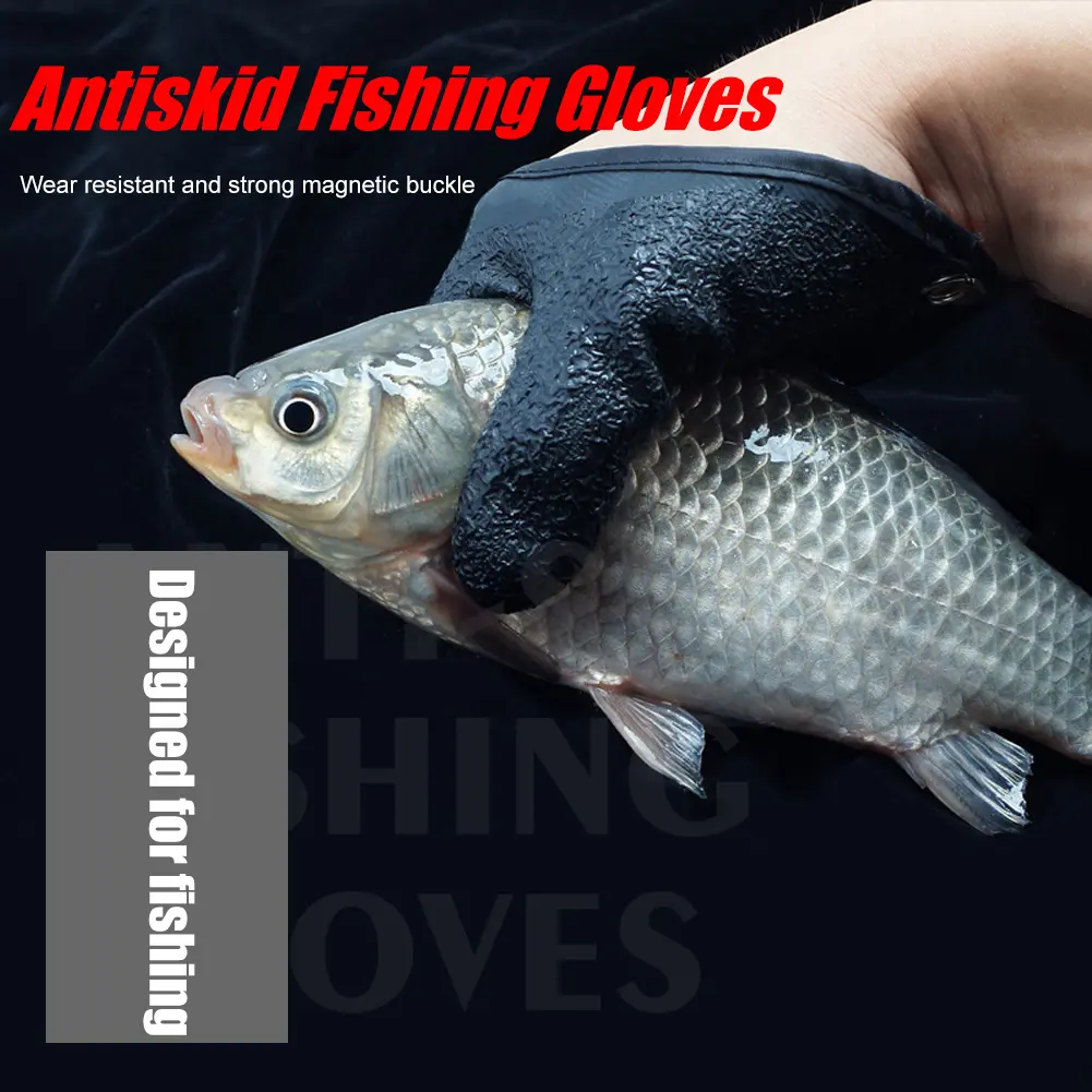 UV Sun Protection Half Finger Glove Magnetic Anti-slip Fishing Gloves Protect Hand Finger Casting Glove Fishing Accessory