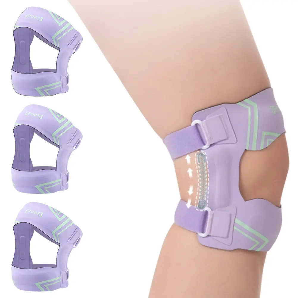 Patella Support Adjustable Knee Stabilizer Pads Non Slip Knee Protection Booster Shock Absorption for Walking Climbing Squatting