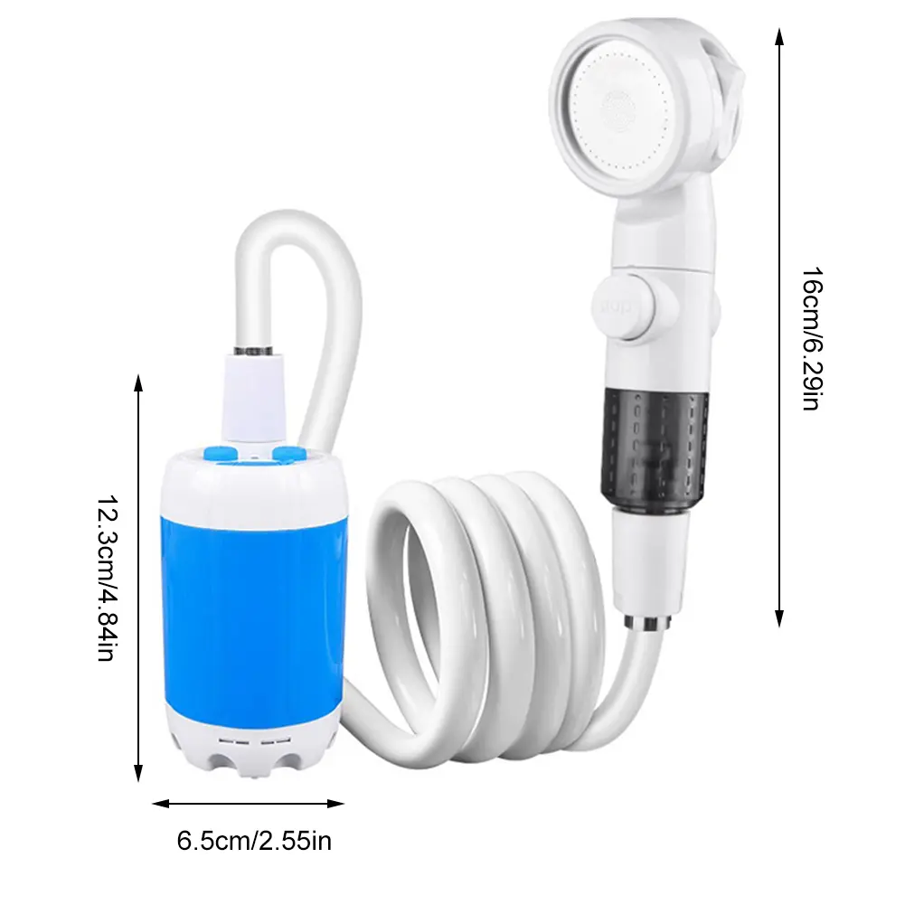 Portable Camping Shower with Digital Display Electric Shower Pump Rechargeable Wireless Pumps Water Sprayer for Camping Travel
