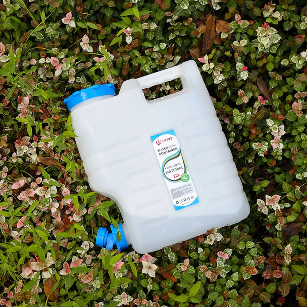 12L Drinking Water Bucket with Faucet Water Dispenser Carrier Large Capacity Water Container Jug for Vehicle Car Camping