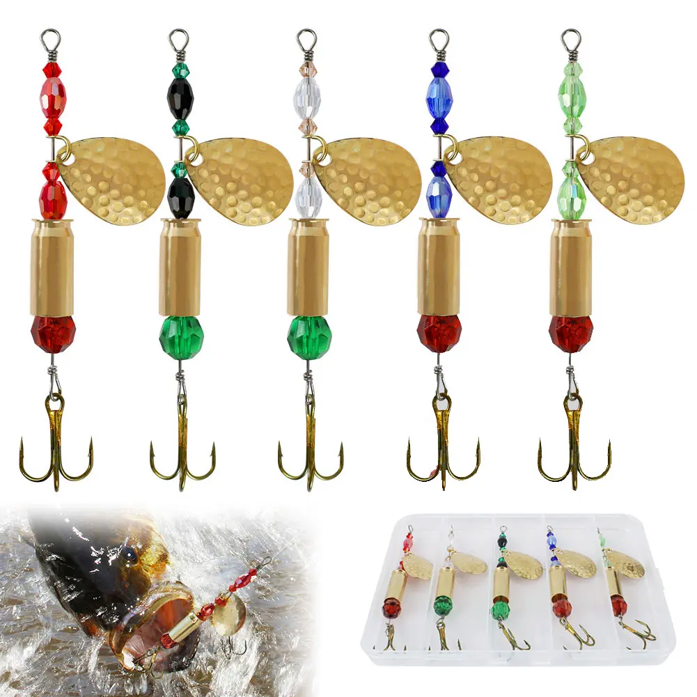 5pcs Metal Spoon Spinner Fishing Lure Spoonbait Crankbaits Fishing Wobblers for Bass Pike Fishing Accessories