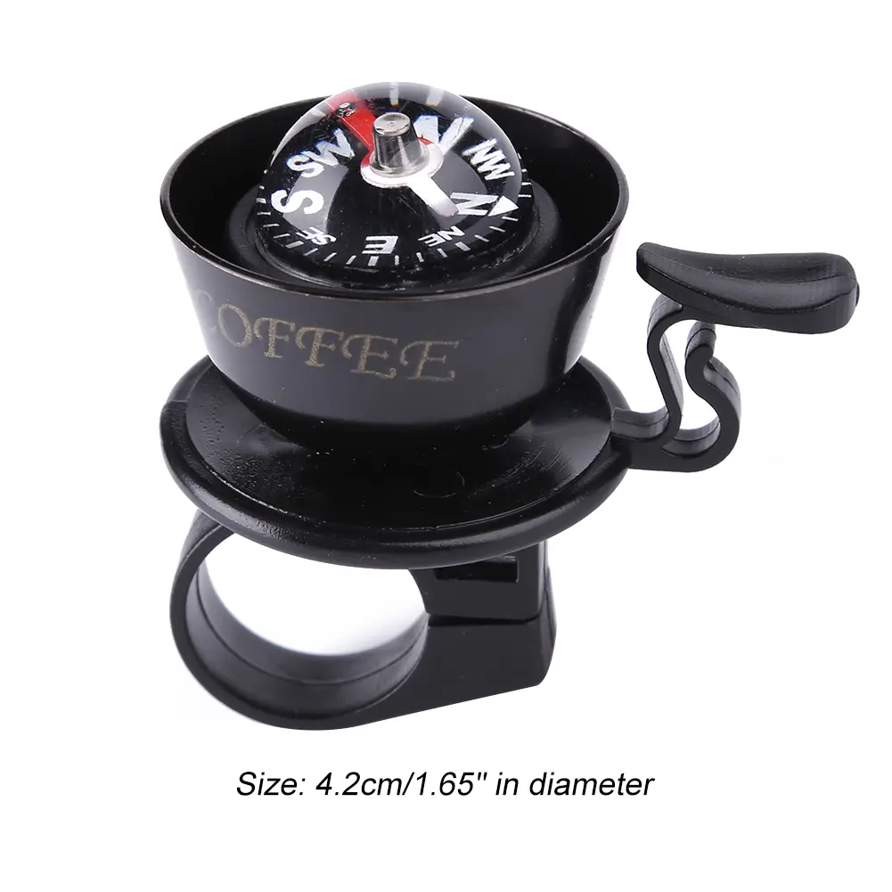 2 in 1 Bicycle Handlebar Bell Compass for Mountain MTB Road Bike Safety Cycling Aluminum Alloy Waterproof Ring Bell Accessories