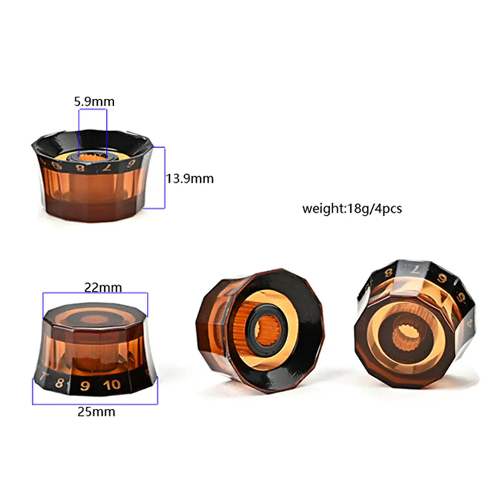 4Pcs Electric Guitar Knobs Lampshade Style Speed ​​Volume Tone Control Knobs PRS Guitar Accessories