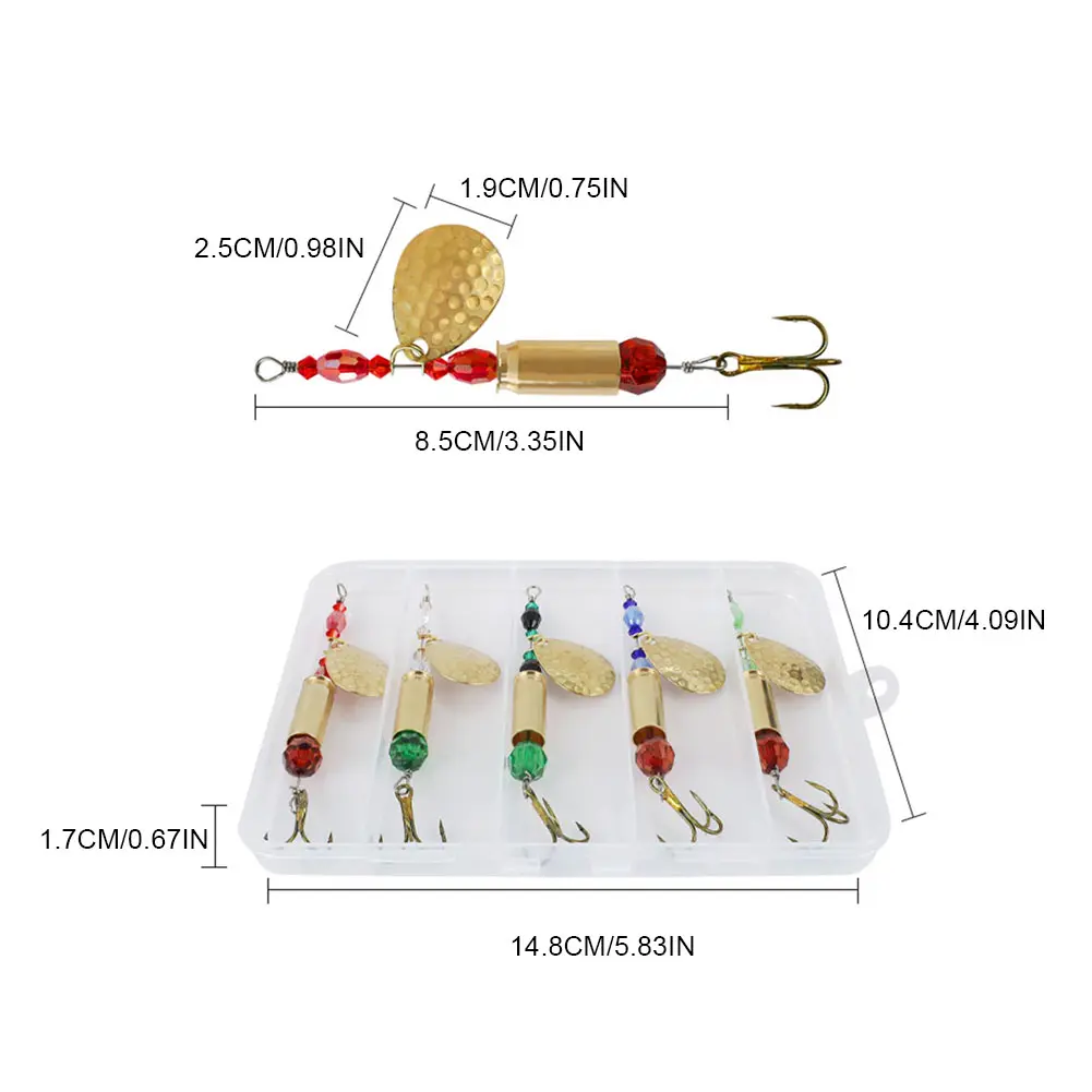 5pcs Metal Spoon Spinner Fishing Lure Spoonbait Crankbaits Fishing Wobblers for Bass Pike Fishing Accessories