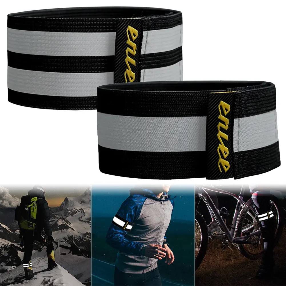 Arms Band Cycling Trouser Strap Adjustable High Visibility Reflective Wrist Ankle Bind Bands for Outdoor Sports Jogging