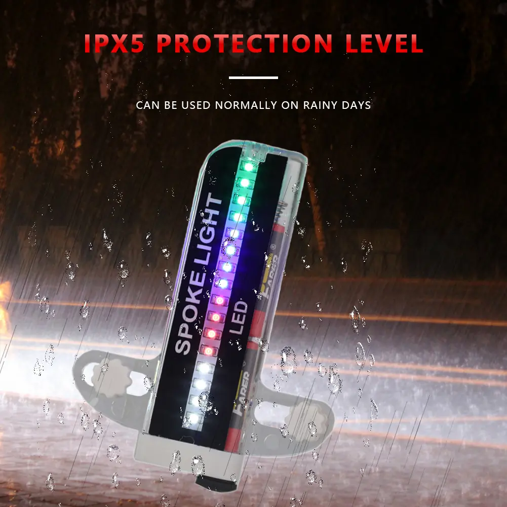 32LED Bike Spoke Light Colorful Safety Warning Flash Lamp Waterproof Easy Installation Disassembly for Night Cycling