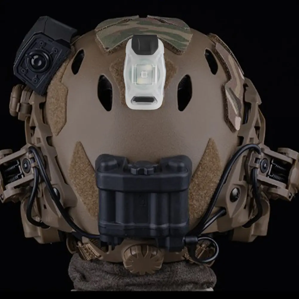 Hunting Helmet Lamp Waterproof Helmet Flashlight 2 Modes Outdoor Tac Vest Lamp Battery Operated for Hunting Camping