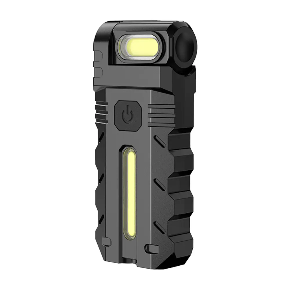 Magnetic LED Flashlight Compact Torch Waterproof Portable Work Light 180 Degree Rotating Head Flat Flashlight for Camping Hiking