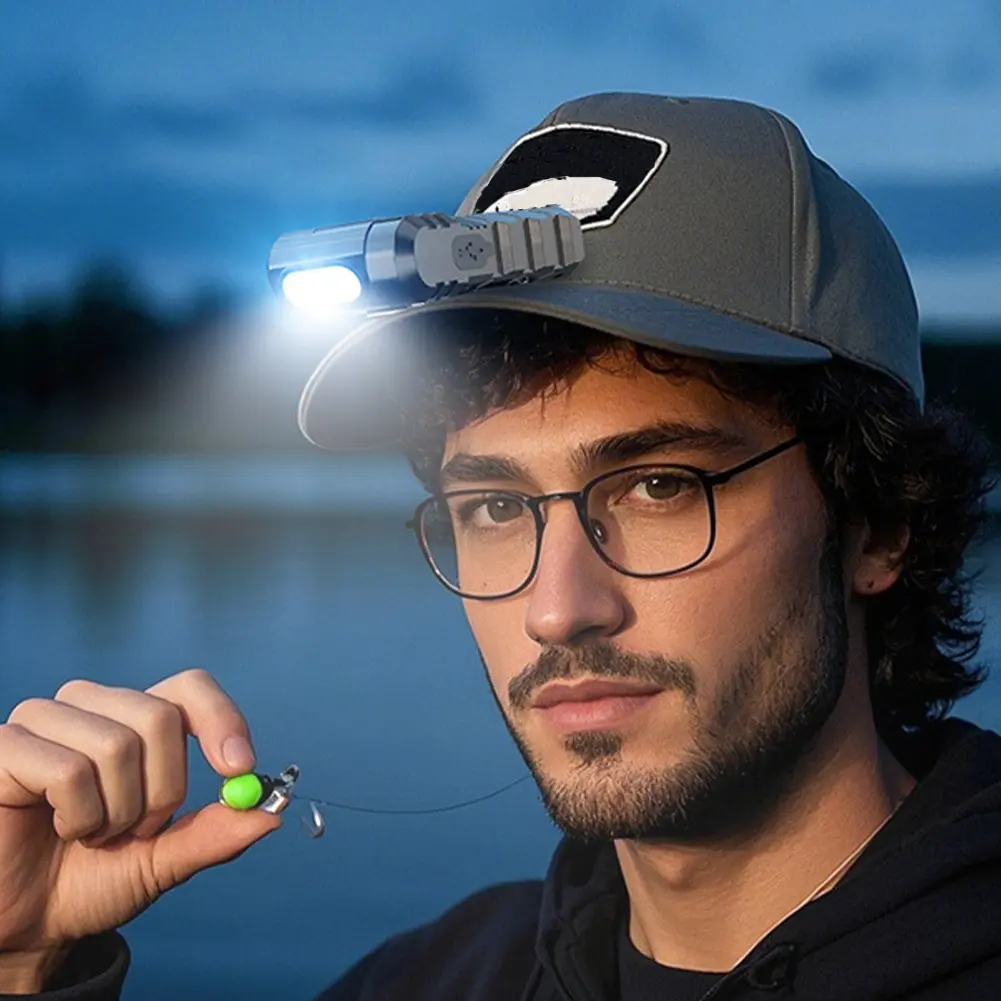 Magnetic LED Flashlight Compact Torch Waterproof Portable Work Light 180 Degree Rotating Head Flat Flashlight for Camping Hiking
