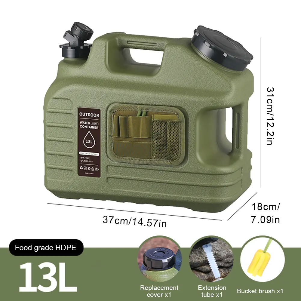 13L Water Storage Container Leak-Proof Portable Water Tank Large Capacity Drinking Water Bucket for Vehicle Car Camping