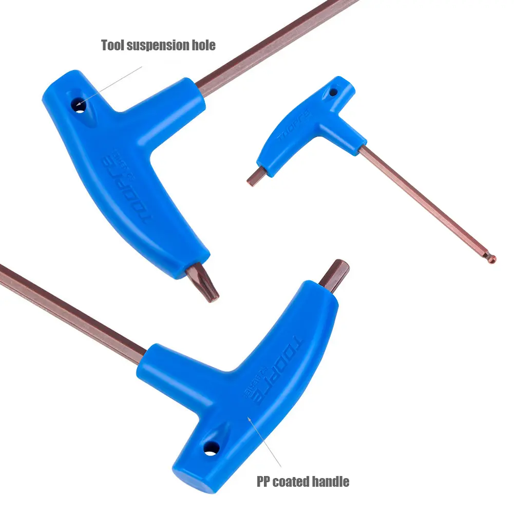 TOOPRE MTB Road Bicycle Allen Key T-Type PP Plastic Handle T25 Wrench Bike Repair Kit Portable 3mm 4mm 5mm 6mm Wrench Tools