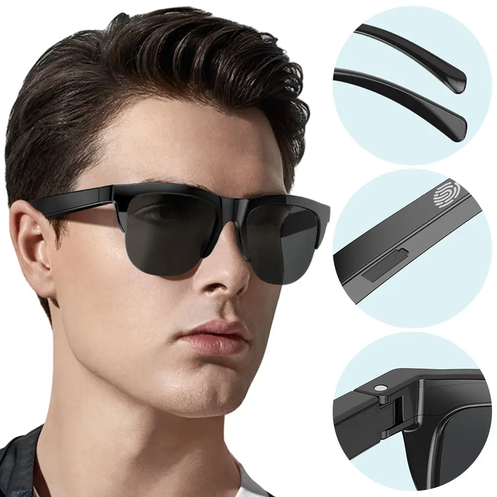 BT Sunglasses Built-in Mic & Speakers Audio Glasses UV Protection Outdoor Sports Headphones for Men & Women