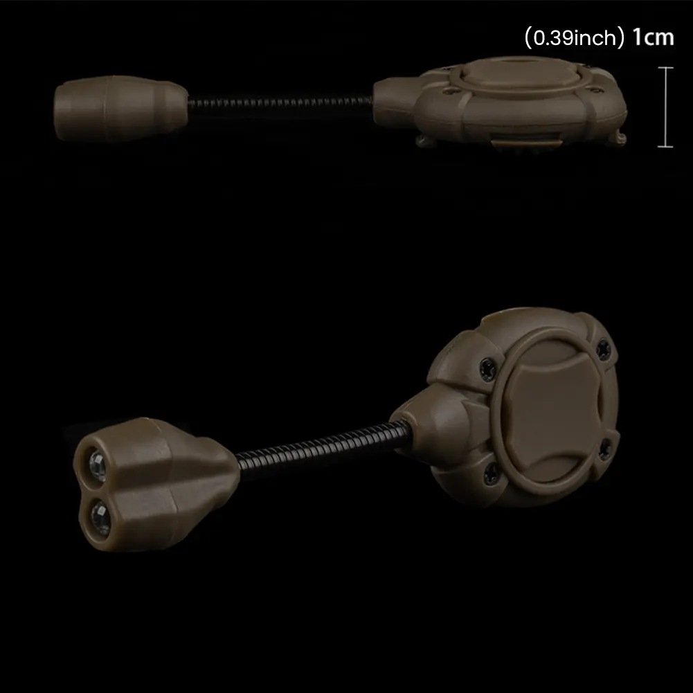 Hunting Helmet Lamp Waterproof Outdoor Tac Lamp with 3 Type Base Auxiliary LED Flashlight Battery Operated for Hunting Camping