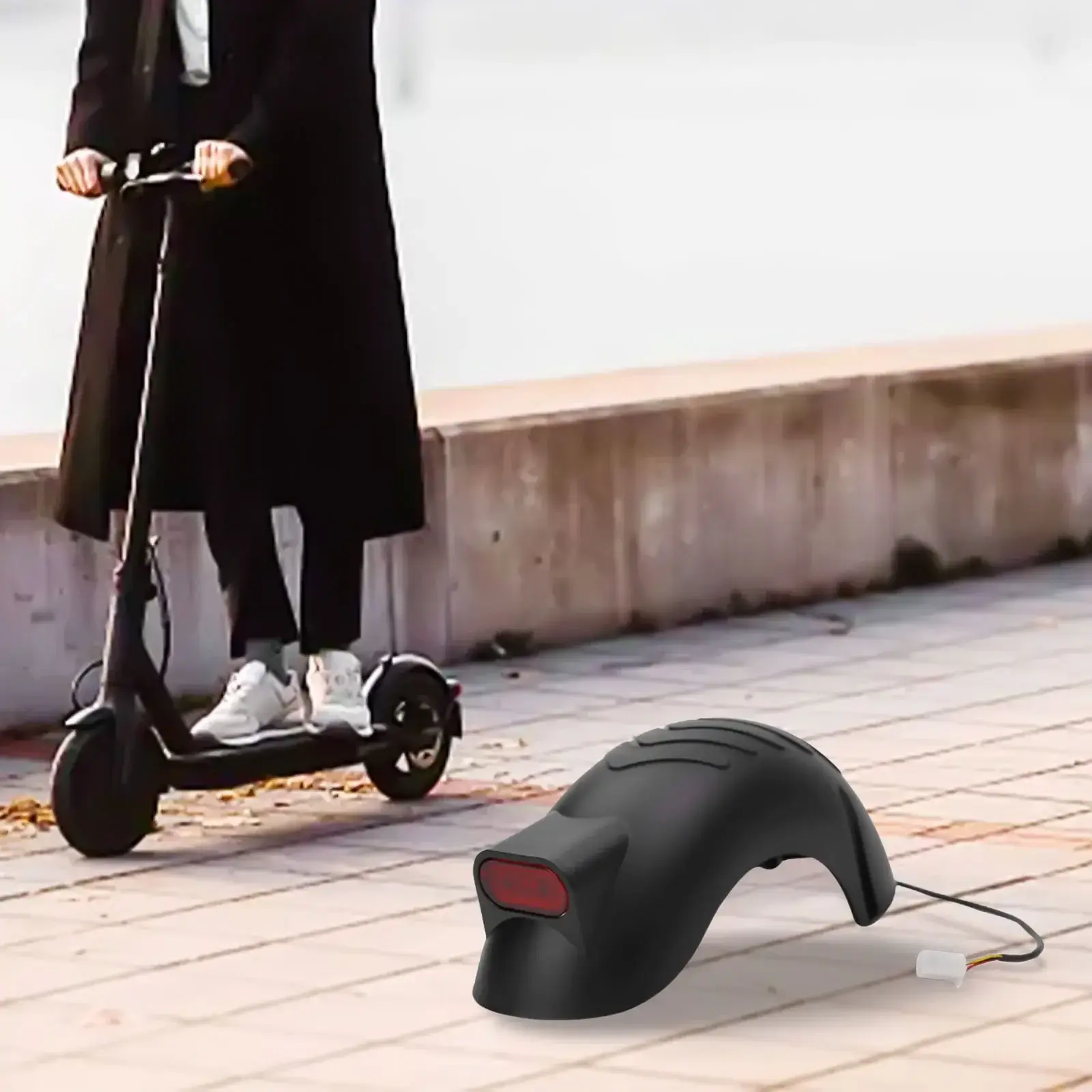 1 Set Electric Scooter Mudguard Rear Fen-der Splash Guard For Fenders With Tail Light Electric Scooter Accessories