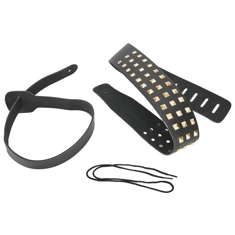 Guitar Strap Metal Spike Studded Adjustable Heavy Duty Leather Accesseries For Electric/Acoustic Guitar/Classical Guitar/Bass