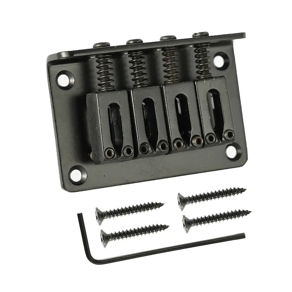 4String Guitar Bridge Tailpiece Hardtail For CigarBox Guitars Ukulele Accessory Adjustable String Saddles Musical Instruments