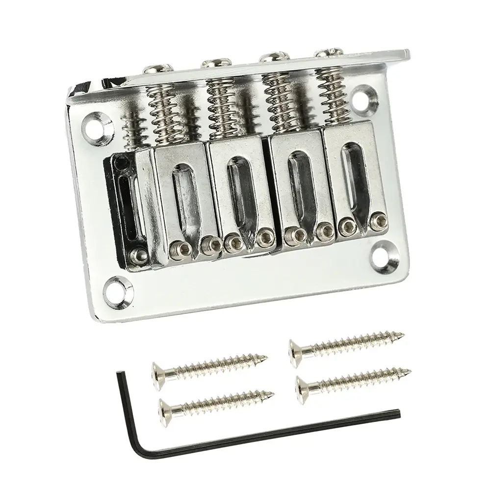 4String Guitar Bridge Tailpiece Hardtail For CigarBox Guitars Ukulele Accessory Adjustable String Saddles Musical Instruments