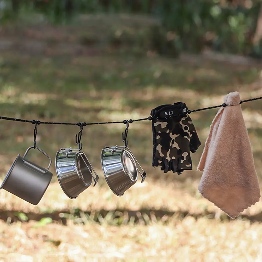 3 Meters Outdoor Clothesline Windproof Portable Storage Rope Hanger-Free Clothesline for Backpacking Hotel Travel Clothes Rope