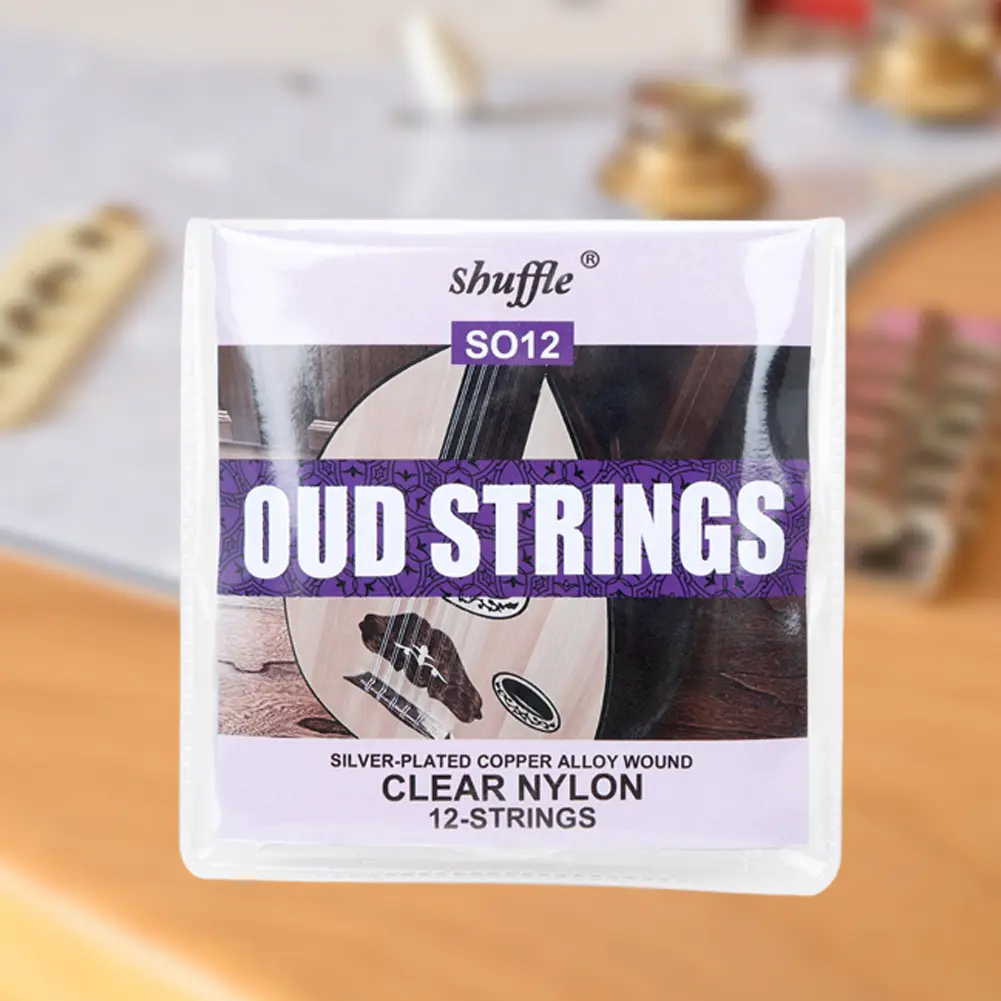 12pcs/set Oud Strings Replacement Oud Strings Nylon Silver Plated Alloy Wound String String Instrument Accessory