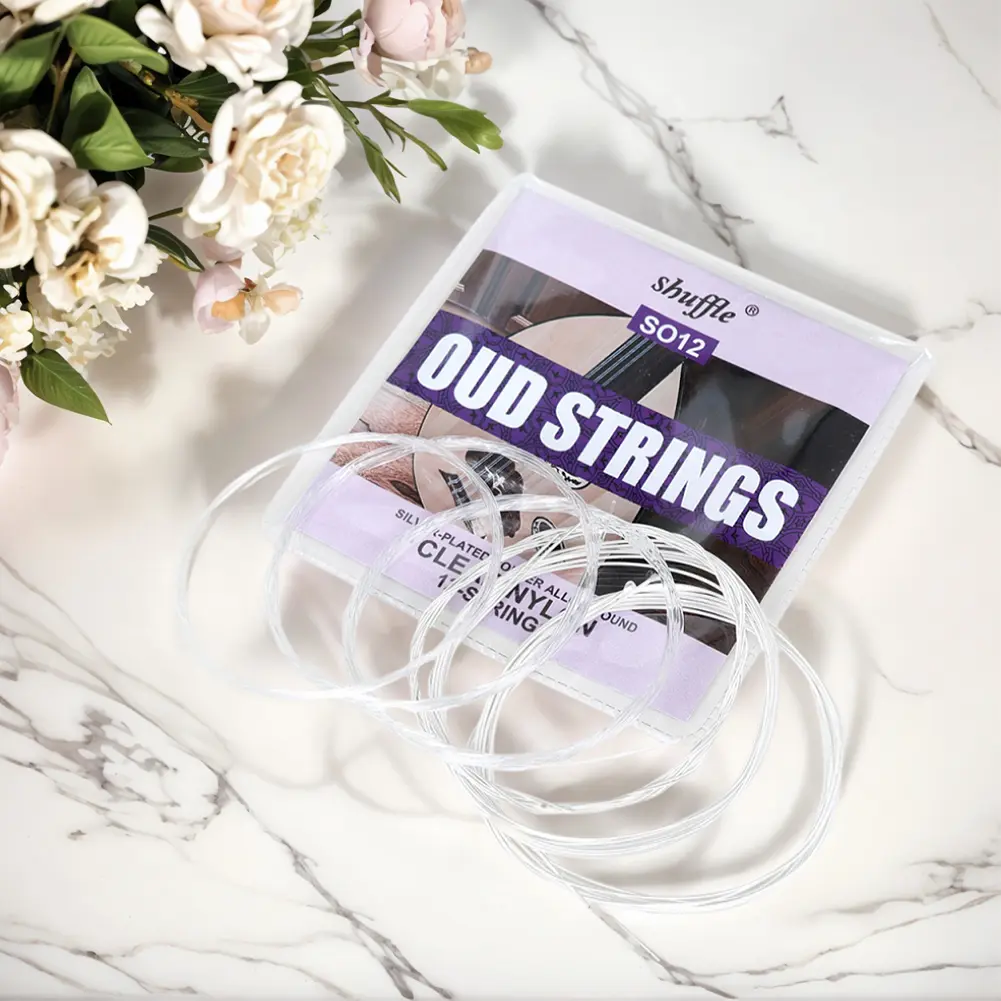 12pcs/set Oud Strings Replacement Oud Strings Nylon Silver Plated Alloy Wound String String Instrument Accessory