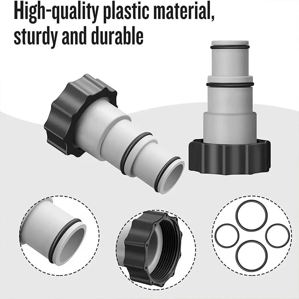 Pool Hose Adapter Kit Replacement Hose Adapter Threaded To Clamp Style Hose Adapter for Intex Threaded Connection Pumps