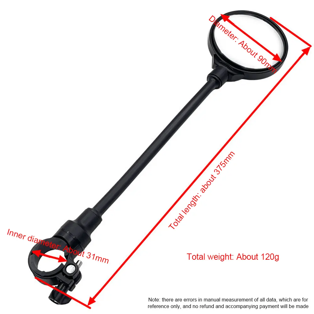 Bicycle Mirror Rear View Glass Bendable Hose Adjustable Cycling Wide Range Back Sight Reflector Wide Range Cycling Accessories