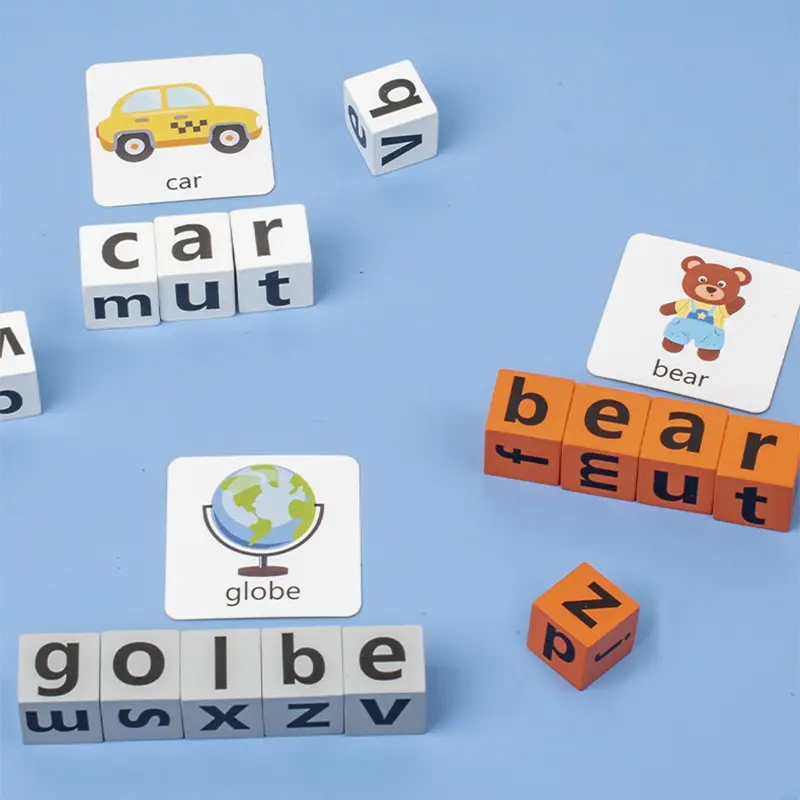 Montessori Wooden Spell Word Toy Letter Cognitive Challenge Memory English Word Game Early Learning Educational Toy For Children