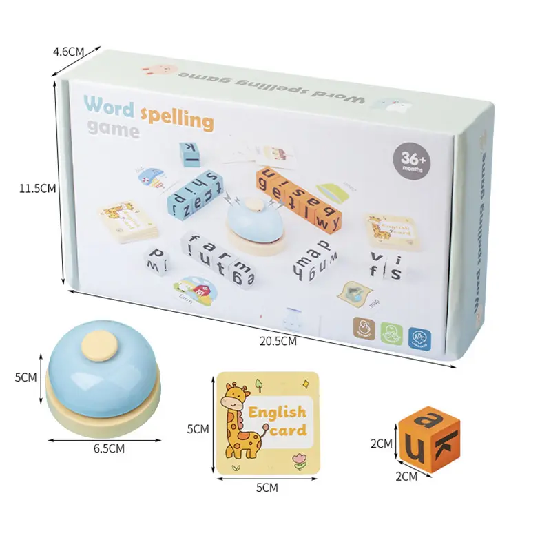 Montessori Wooden Spell Word Toy Letter Cognitive Challenge Memory English Word Game Early Learning Educational Toy For Children