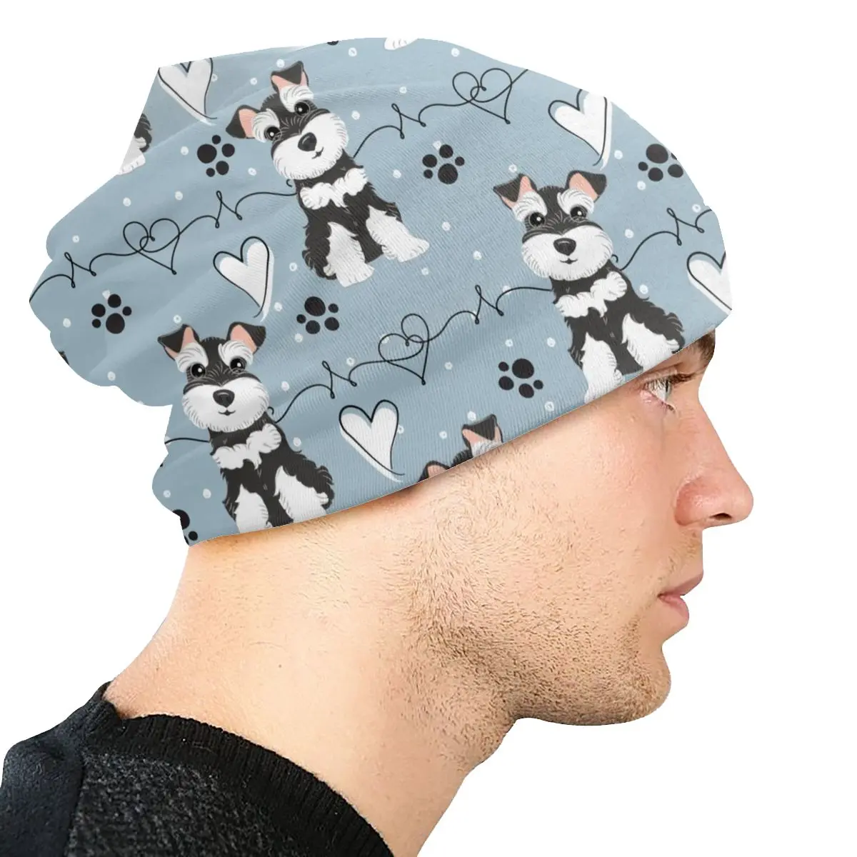 Miniature Schnauzer Dog Bonnet Beanie Knitting Hat Women Men Fashion Unisex Animal Pet Warm Winter Skullies Beanies Caps for Ski