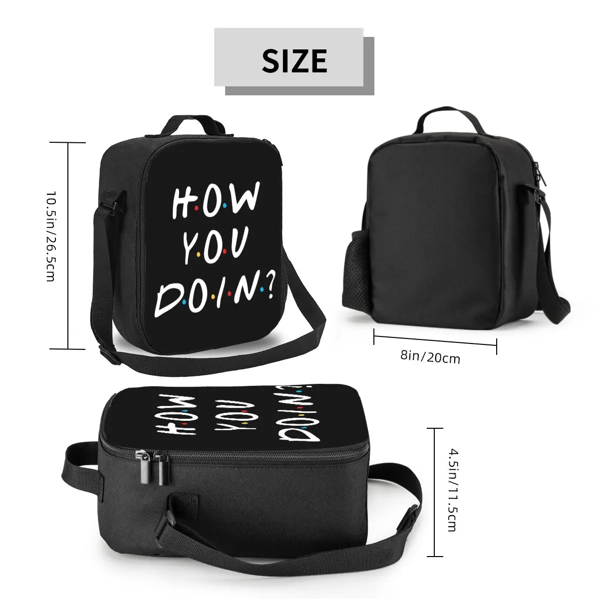 Custom Friends Tv Show How You Doin Thermal Insulated Lunch Bag Women Lunch Container for Work School Travel Bento Food Box