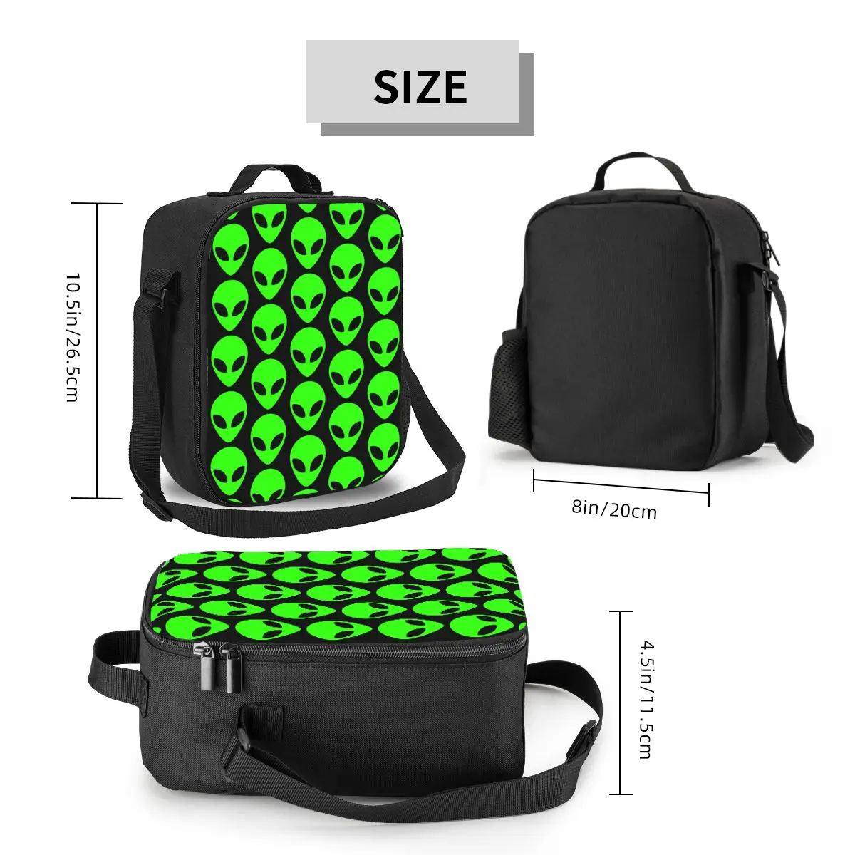Custom Space Alien Insulated Lunch Tote Bag for Women Resuable Thermal Cooler Food Lunch Box Work School Travel