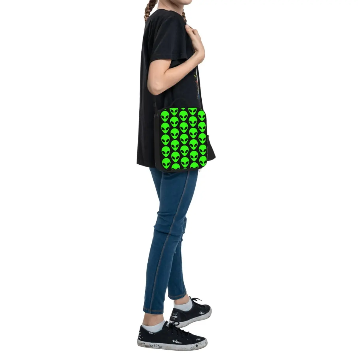 Custom Space Alien Insulated Lunch Tote Bag for Women Resuable Thermal Cooler Food Lunch Box Work School Travel