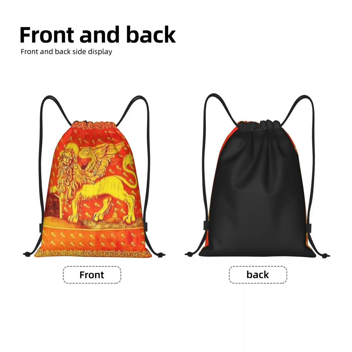 Custom Venice Veneto Flag Drawstring Bags for Shopping Yoga Backpacks Women Men Italy Lion of Saint Mark Sports Gym Sackpack