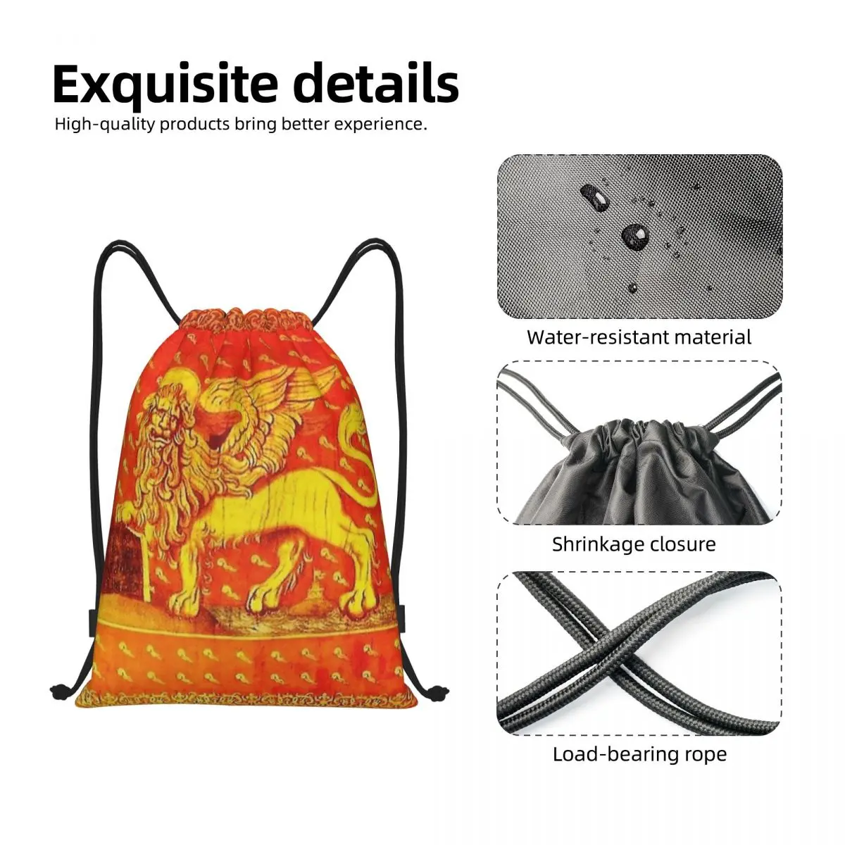 Custom Venice Veneto Flag Drawstring Bags for Shopping Yoga Backpacks Women Men Italy Lion of Saint Mark Sports Gym Sackpack