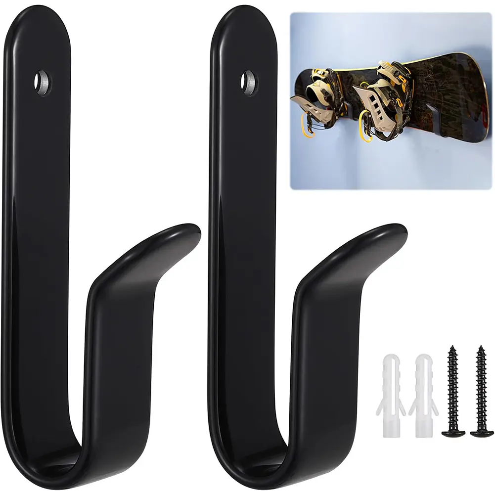 2Pcs Horizontal Snowboard Wall Mount Clips Snowboard Display Wall Mount Snowboard Wall Mount Clips for Room Garage
