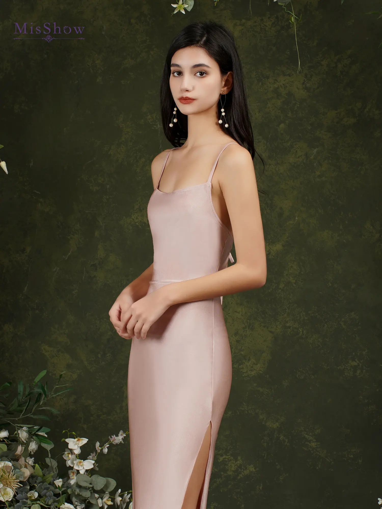 Criss Cross Beach Bridesmaid Dresses Dusty Pink Slit Side Summer Sheath Backless Formal Evening Party Cocktail Prom Gown Vestido