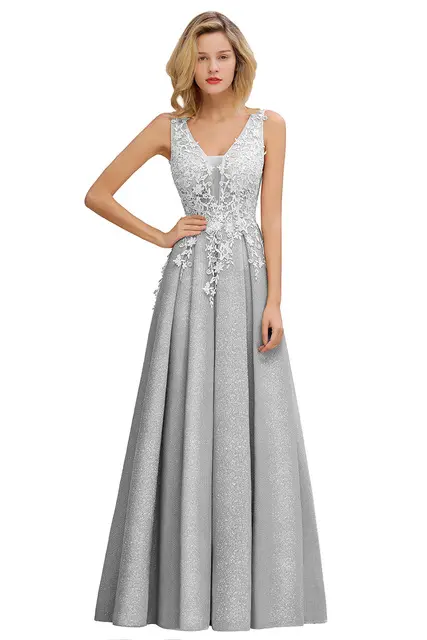 Dusty Pink Bridesmaid Dresses Appliques Lace V Neck Illusion Blue Burgundy Silver For Bride Wedding Party Prom Gowns Vestidos