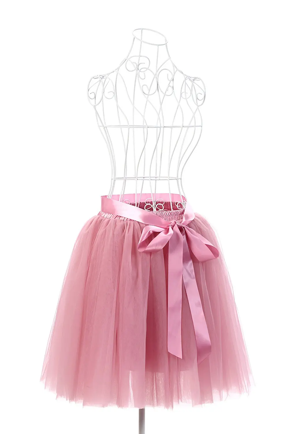 6 Layers Tulle Petticoat Tutu 50s Crinoline Mini Skirt For Women Detachable Ribbon Soft Underskirt Ballet Cocktail Dress Party