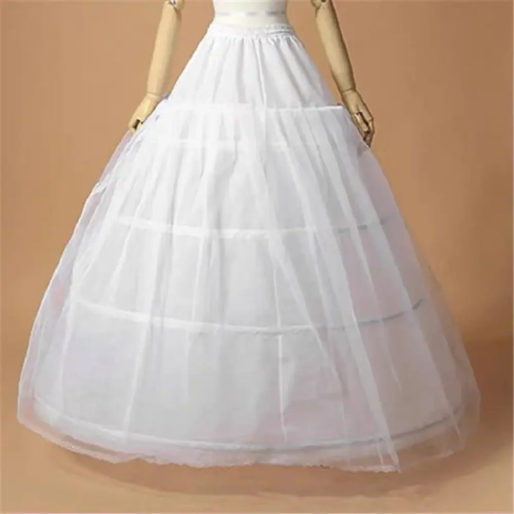 2025 New 6 Hoop Crinoline Black White Long Wedding Petticoat Ball Gown Dress Underskirt Skirt Half Slips Wedding Accessories