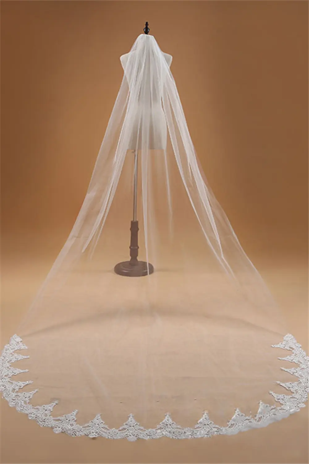 Voile Mariage 3M One Layer Lace Edge White Ivory Cathedral Wedding Veil Long Bridal Veil Cheap Wedding Accessories Veu de Noiva