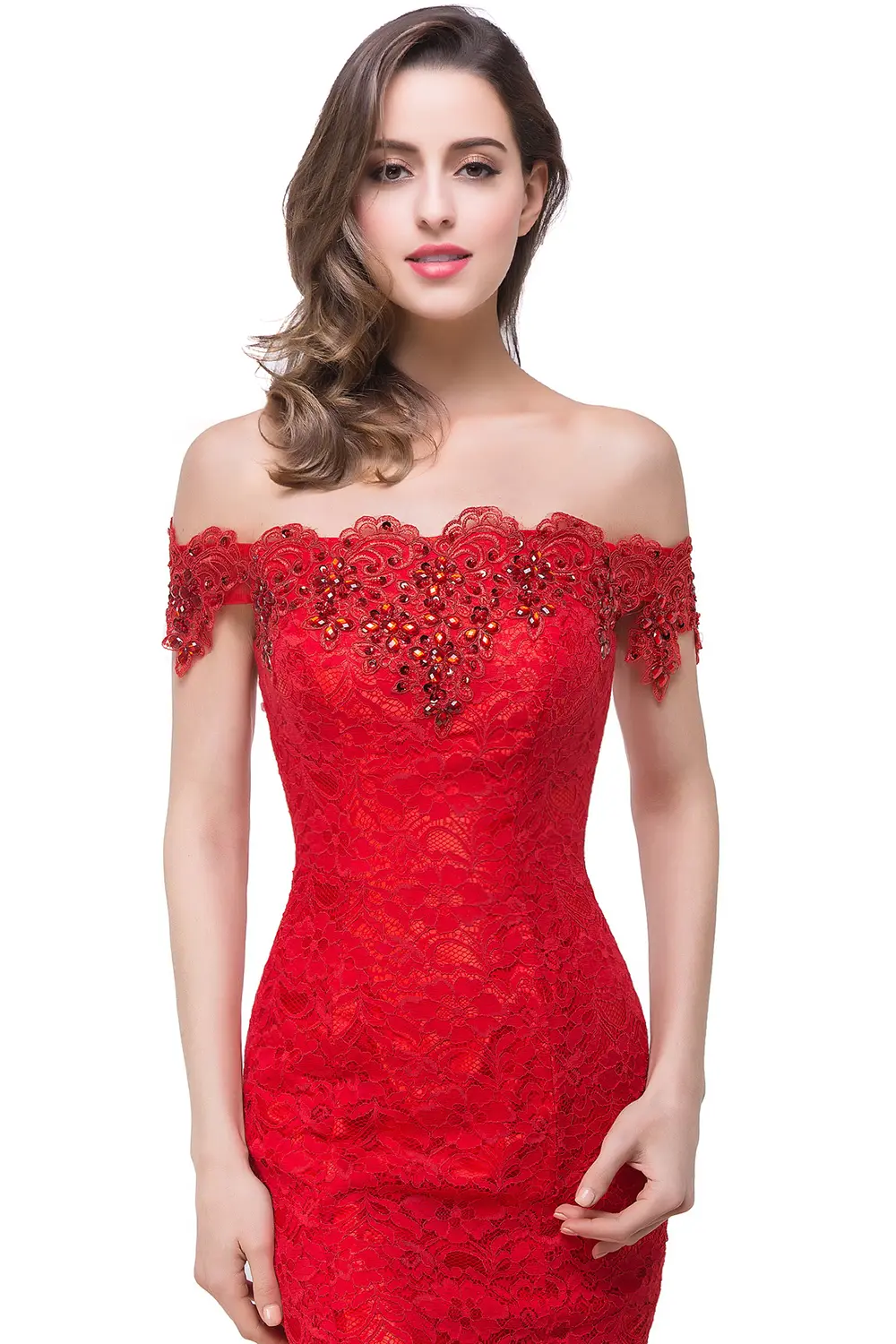 Lace Mermaid Long Bridesmaid Dresses Off The Shoulder Beading Elegant Burgundy Blue Ivory Wedding Formal Party Prom Gown Vestido