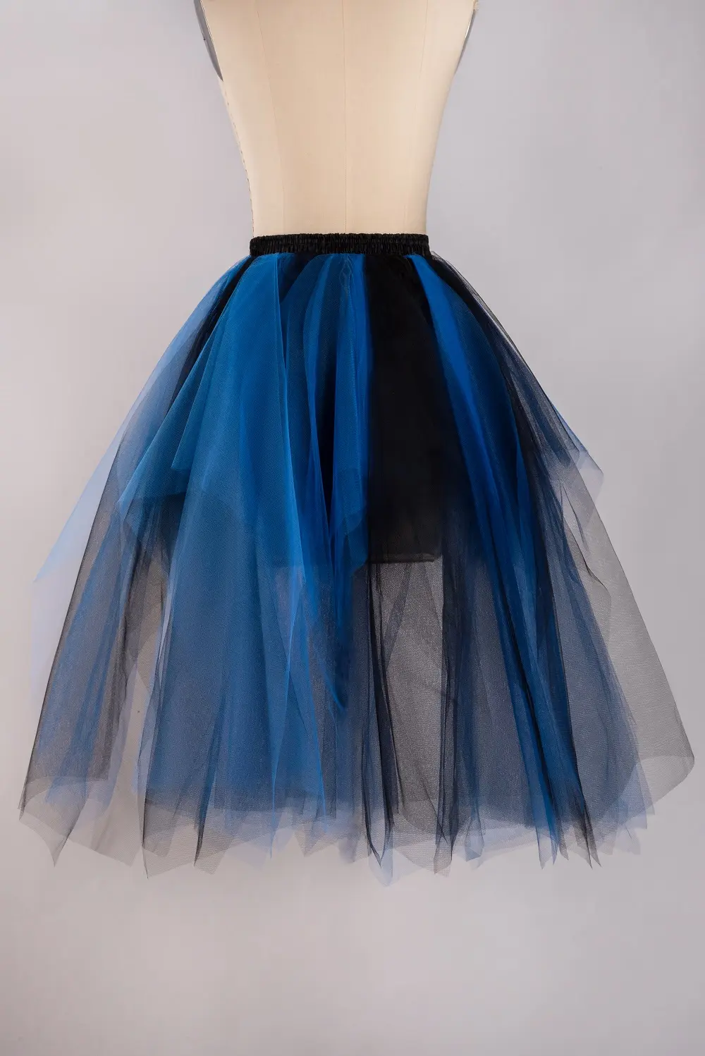 MisShow Summer Tutu Skirts High-Low Tulle Elastic Waist Petticoat Irregular Layered Mesh Pleated Skirt Cocktail Party Half Slips