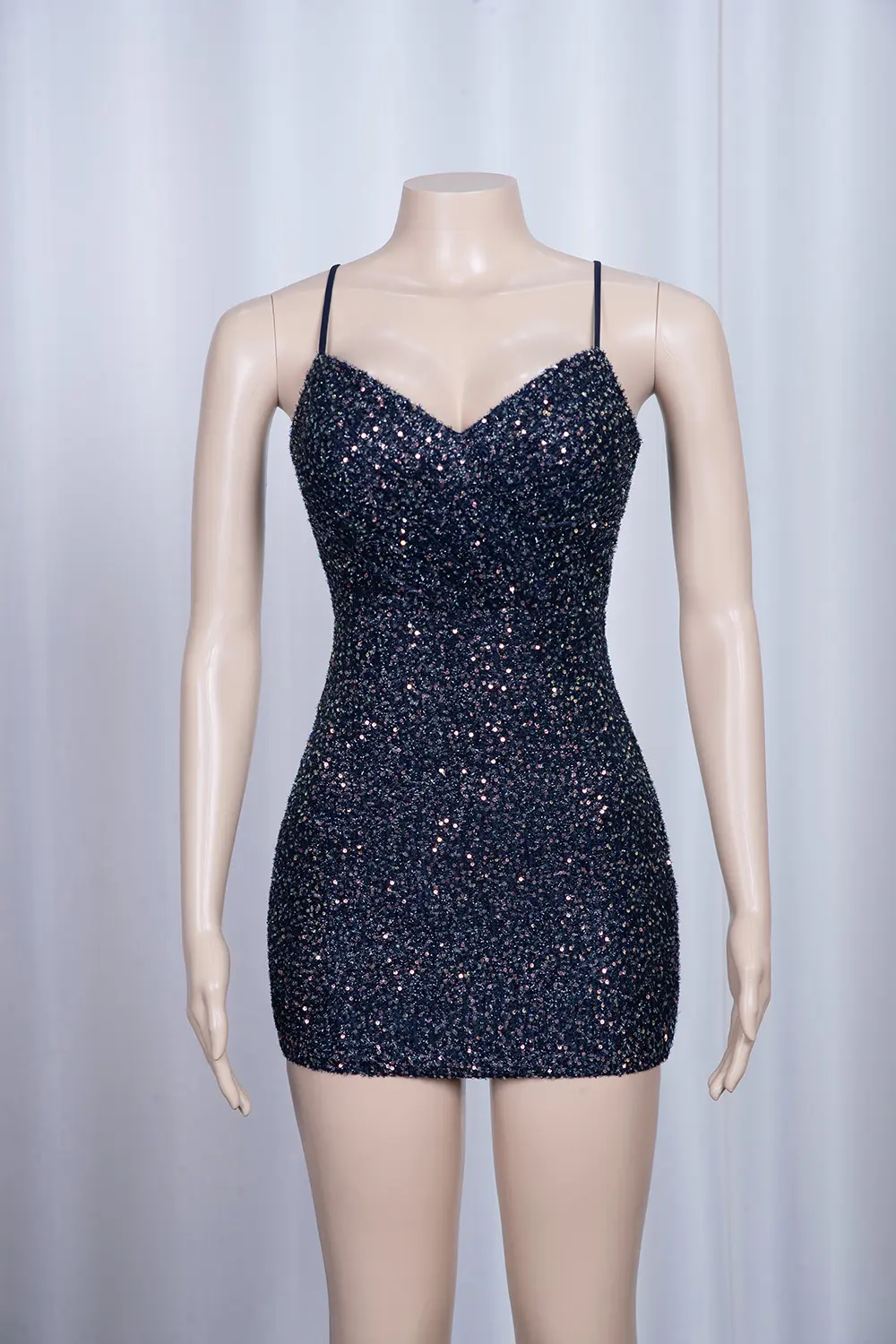 Sexy Short Homecoming Dresses Spaghetti Straps Lace-Up Backless V-Neck Sleeveless Mini Sling Dress Girls Campus Dance Vestido