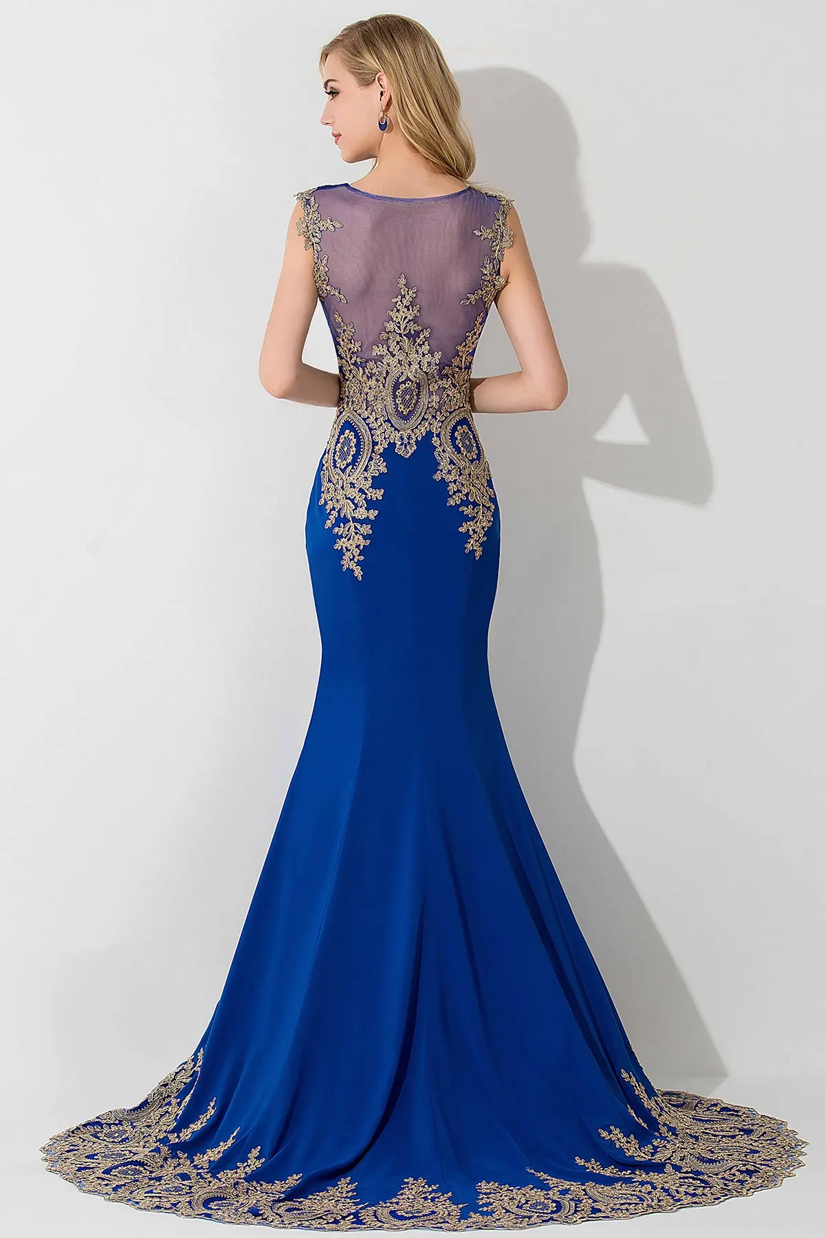 Sheer Lace Mermaid Prom Dresses Luxury Appliques Beaded Embroidery Illusion Evening Formal Party Gowns Vestido De Festa Longo