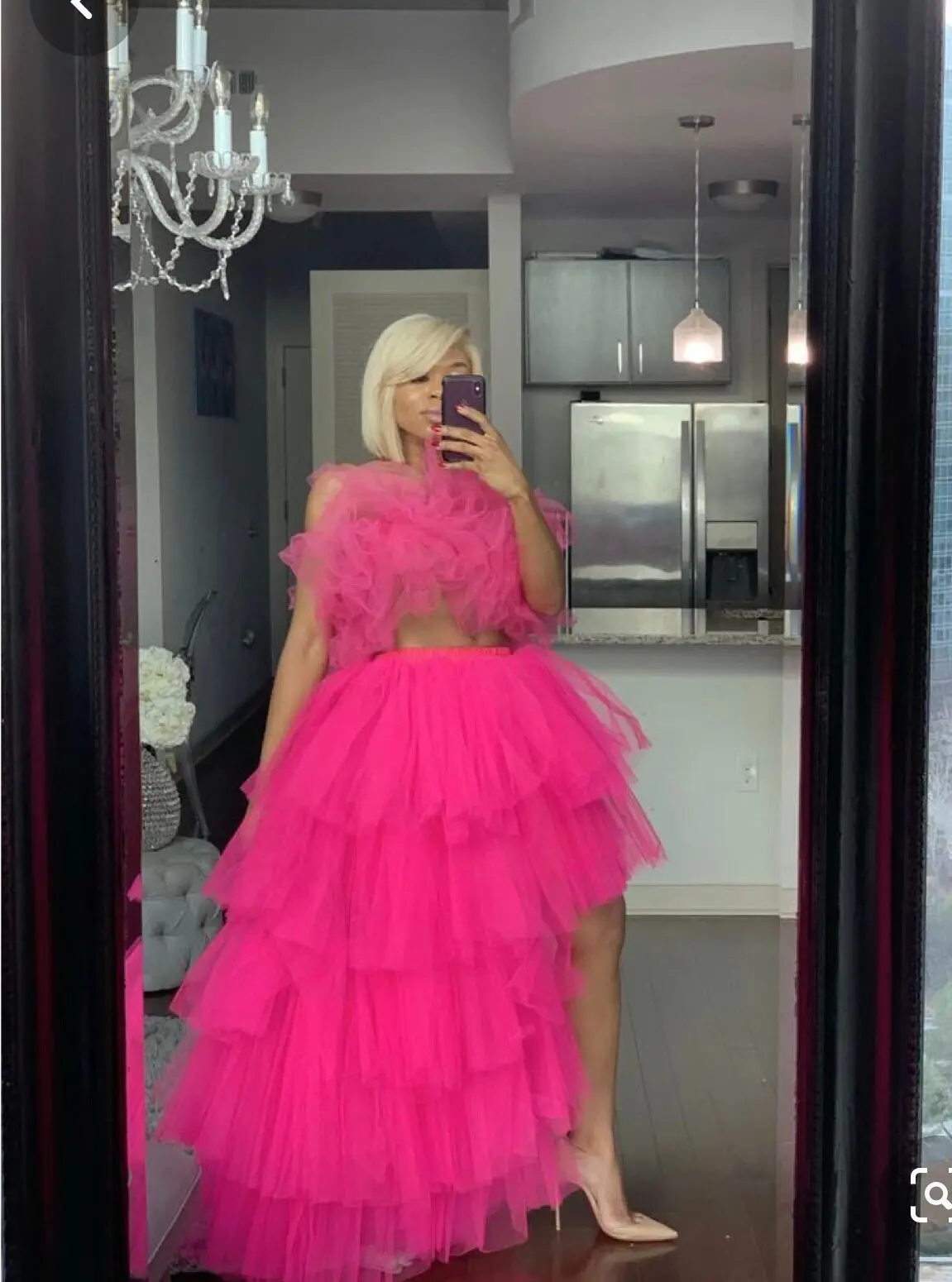 Multi-layer Skirt Fashion Women High Low Tulle Long Skirt Sweet Hem Cake Skirt Irregular Wedding Party Petticoat Birthday Outfit