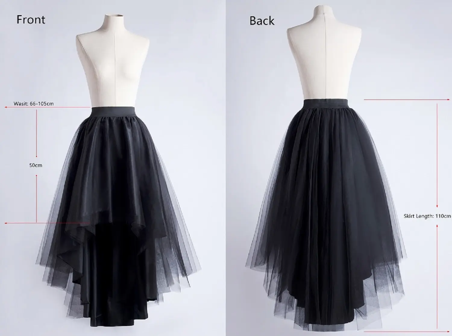 Tutu Skirt Women Fashion Black Overskirt Petticoat High Low Cake Skirt For Wedding Prom Party Date Outfits Jupe Saia Faldas