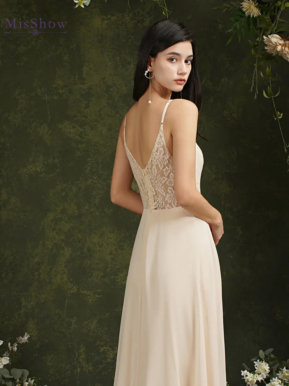 Lace Chiffon Evening Dresses For Women 2024 A-line V-Neck Beach Dress Sexy Spaghetti Strap Formal Wedding Evening Party Dresses