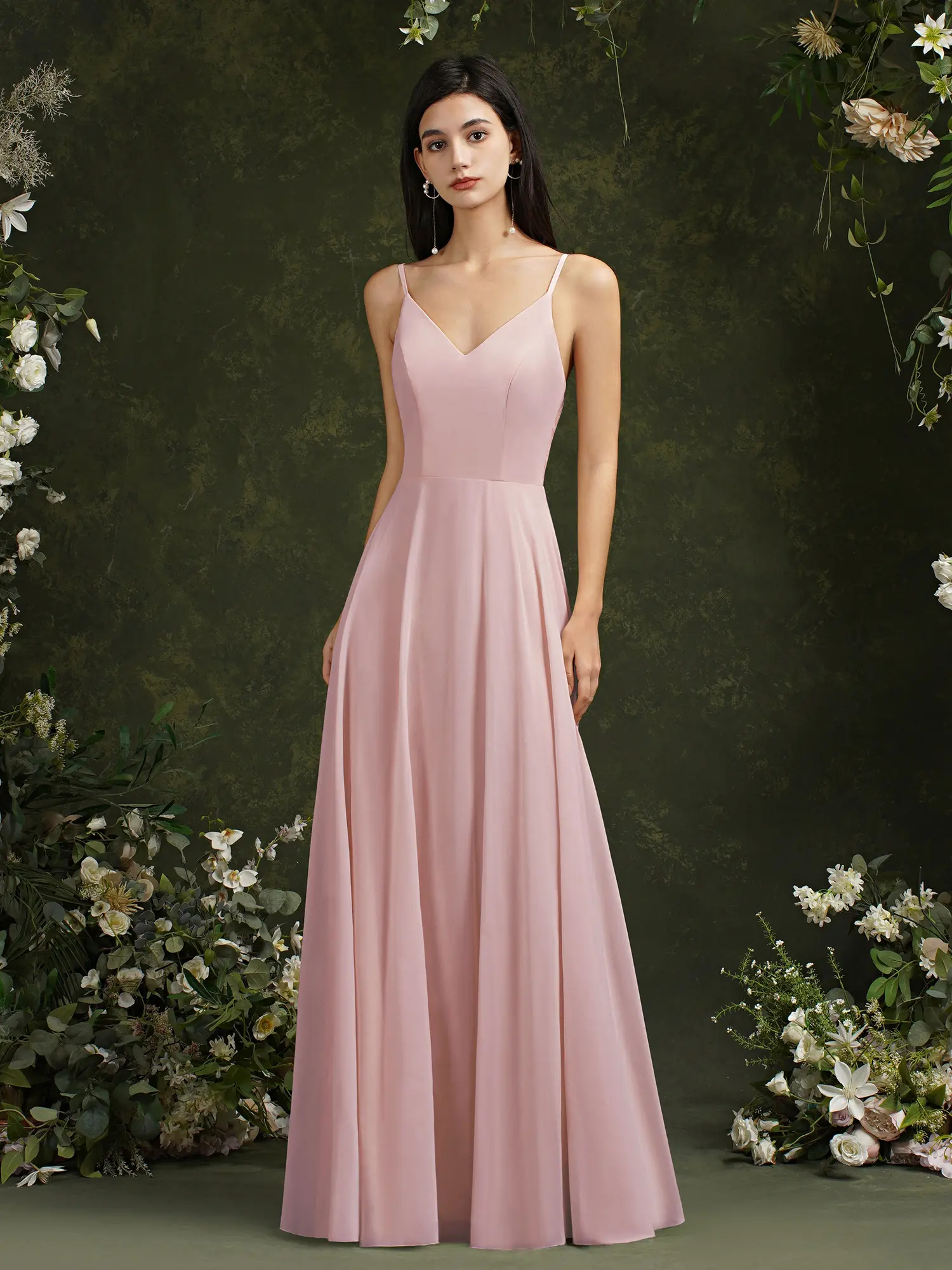 Lace Chiffon Evening Dresses For Women 2024 A-line V-Neck Beach Dress Sexy Spaghetti Strap Formal Wedding Evening Party Dresses