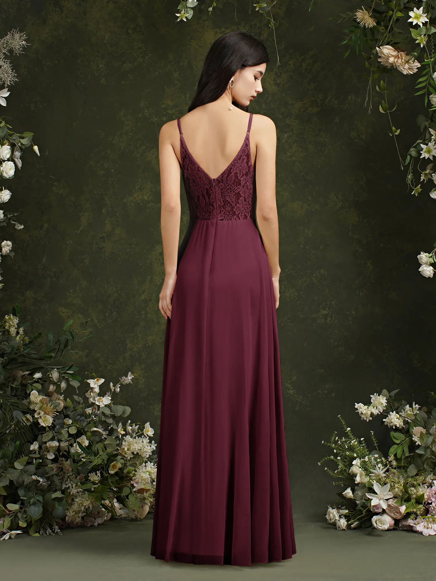 Lace Chiffon Evening Dresses For Women 2024 A-line V-Neck Beach Dress Sexy Spaghetti Strap Formal Wedding Evening Party Dresses