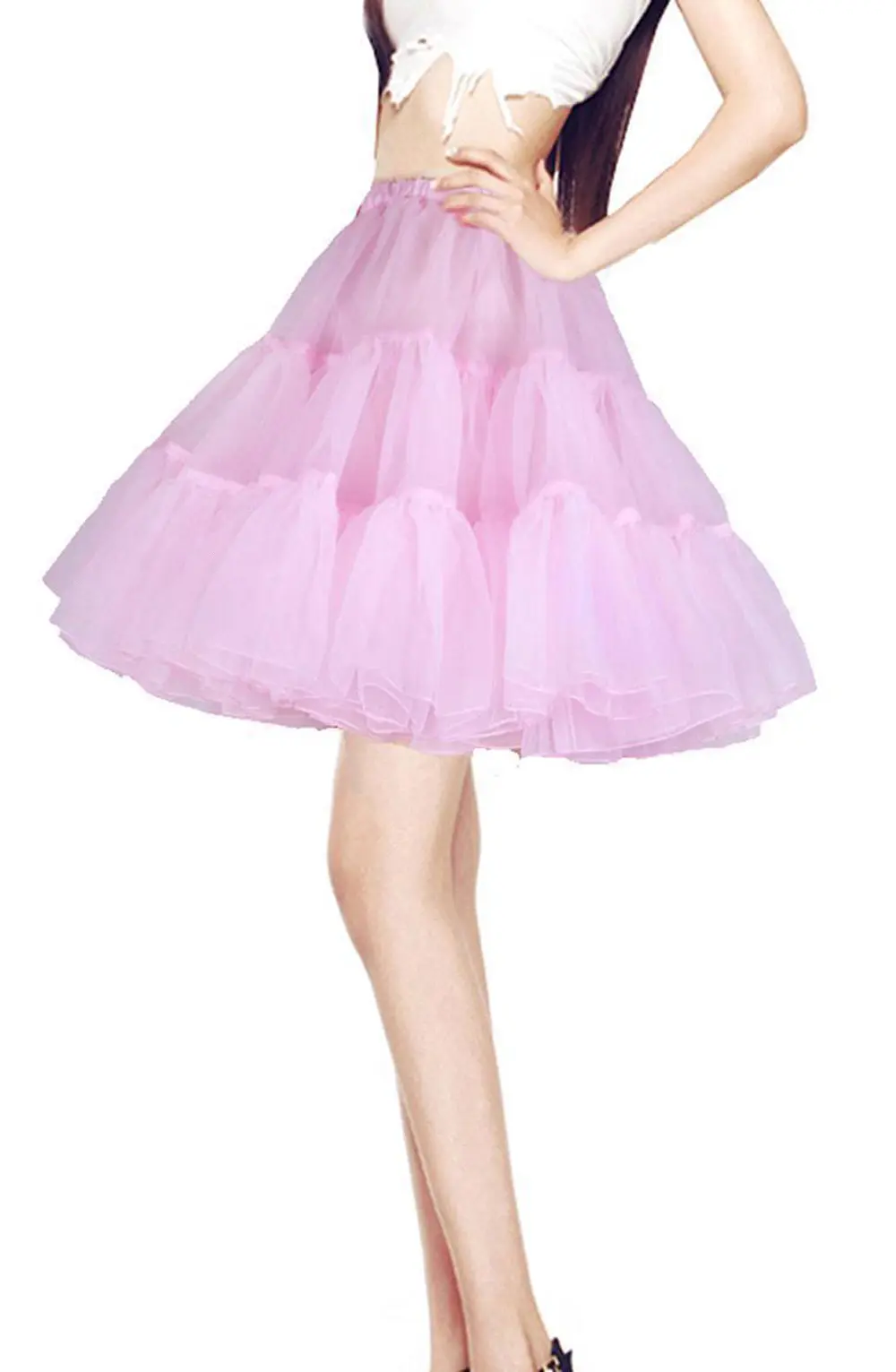 High Quality Colorful Girl's Tutu Net Petticoat Underskirt White Black Pink Red Short Mariage Petticoats For Wedding Dress